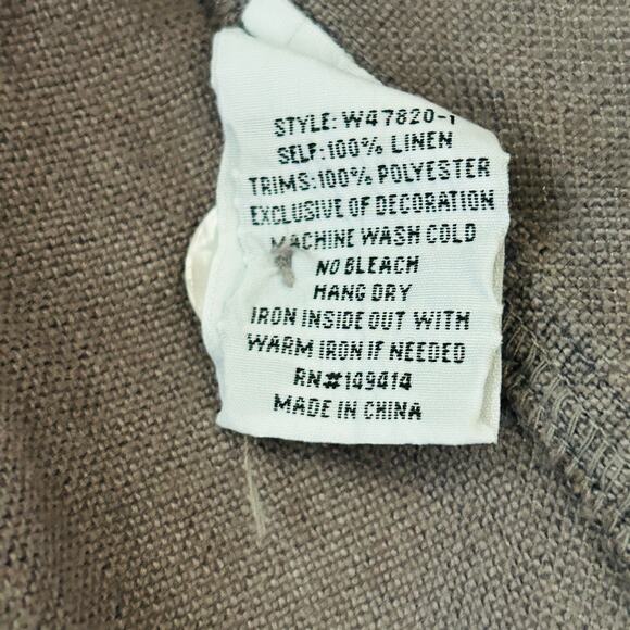 Johnny Was Workshop Oleander Linen Jacket Grey Safari Embroidered Women Medium - Picture 11 of 16